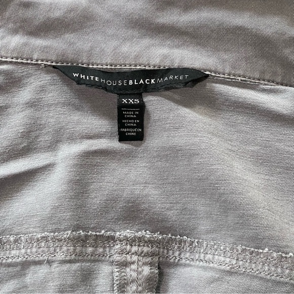 WHBM Military Jacket Gunmetal Ballchain Accents in Washed Gray XXS - Picture 3 of 11